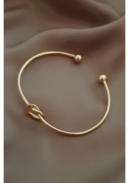 Altın Renk Kadın Altın Düğüm Detay Ayarlanabilir Kelepçe Bileklik fiyatları