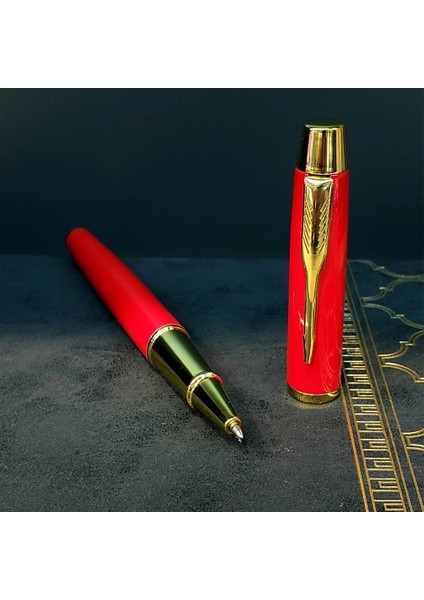 Tüylü Kalem Motif Kutulu Kırmızı Roller Kalem fiyatları