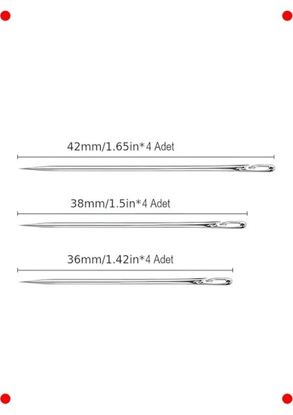 12'li Kendinden Iplik Geçirmeli Dikiş Iğnesi Seti modelleri