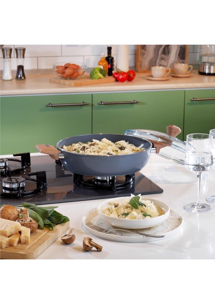 Fiesta Seramik Basık Tencere - Siyah / Açık Kahverengi - 26 cm fiyatları