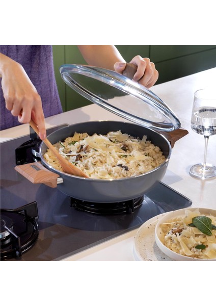 Fiesta Seramik Basık Tencere - Siyah / Açık Kahverengi - 26 cm modelleri