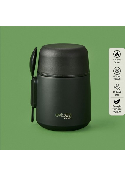 Kitchen Yemek Termosu - Siyah - 500 ml