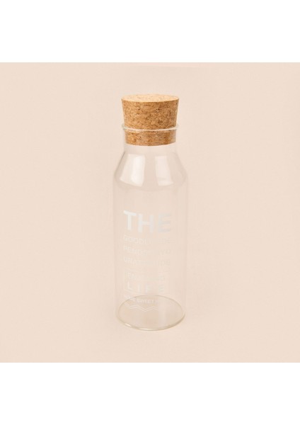 Frog Mantar Kapaklı Cam Sürahi - Şeffaf / Açık Kahverengi - 1 Lt