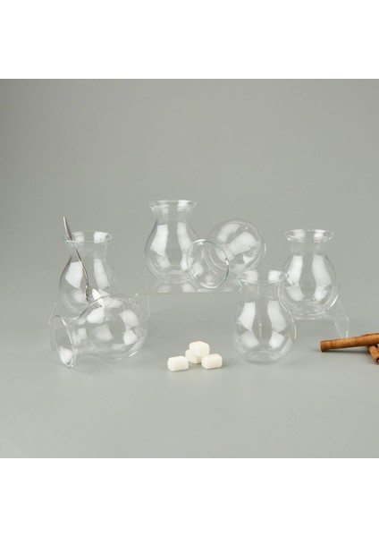 Borosilikat Cam Düz 6'lı Çay Bardağı - Şeffaf modelleri