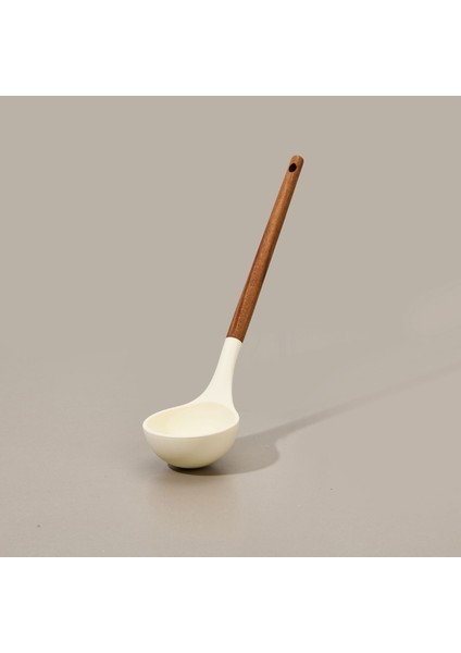 Akasya Saplı Silikon Servis Kepçesi - Kahverengi / Krem fiyatları