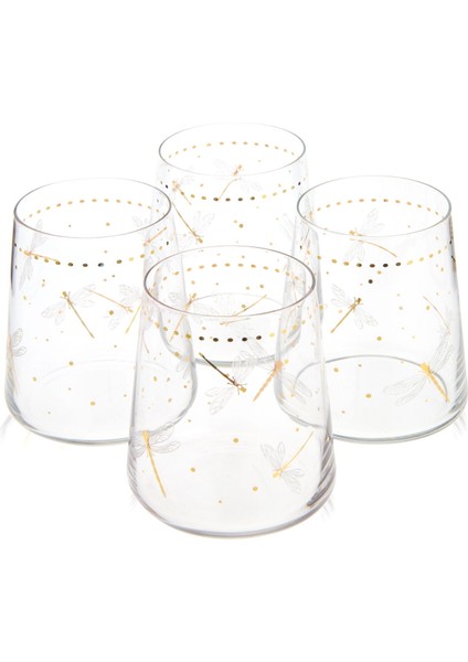 Dragonfly 4'lü Su Bardağı - Renkli - 420 ml fiyatları