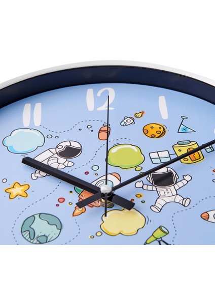 Slim Uzay Çocuk Odası Saati - Mavi - 30 cm modelleri
