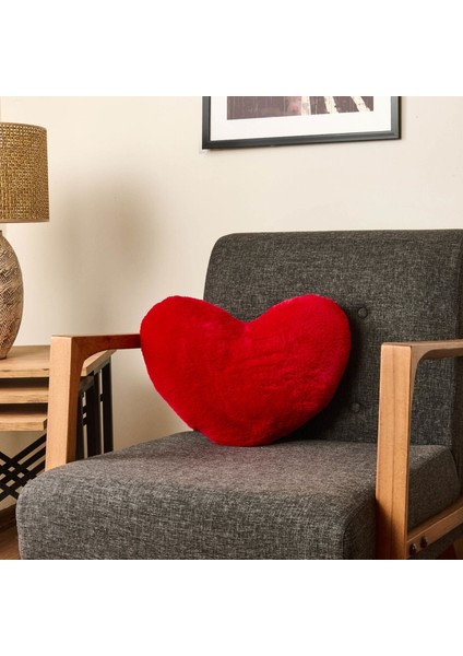 Soft Love Figürlü Yastık - Kırmızı - 45 cm