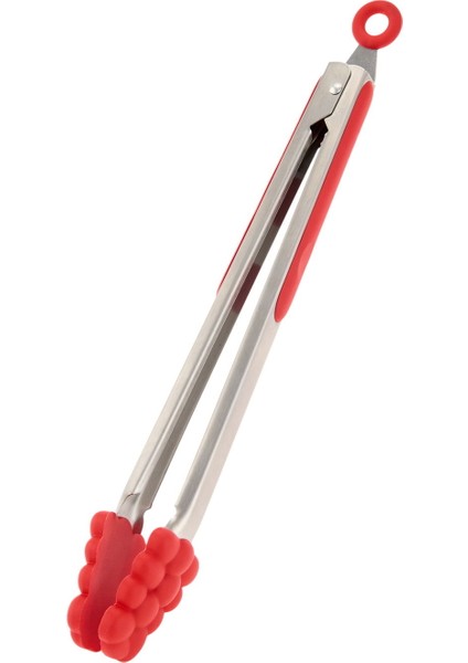 With Love Metal Saplı Silikon Uçlu Uzun Servis Maşası - Asorti - 28 cm