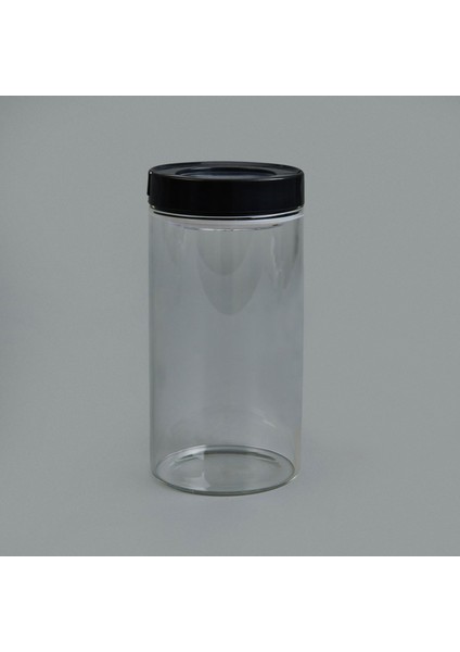 Vakumlu Cam Kavanoz - Şeffaf / Siyah - 600 ml