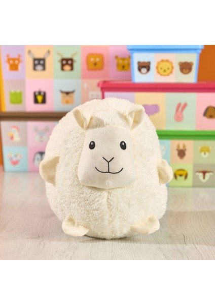 Soft Kuzu Figürlü Yastık - Beyaz - 30X25 cm