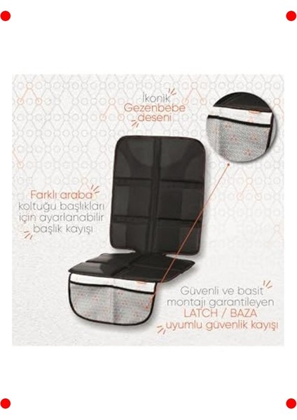 Kalın Pedli Araç Koltuk Koruyucu - Çocuk Koltuğu Altlığı fiyatları