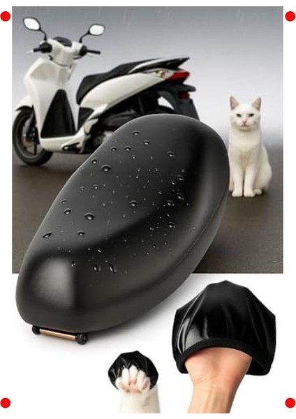 Scooter Sele Kılıfı - Su Geçirmez, Siyah, Dayanıklı