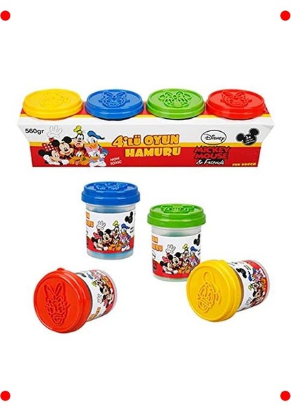 4'lü Renkli Eğlenceli Oyun Hamuru Seti