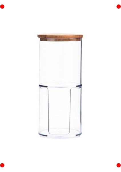 Çift Katlı Ahşap Kapaklı Pamuk Saklama Kabı