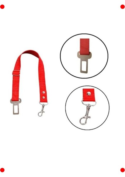 Evcil Hayvan Araç Emniyet Kemeri (Kırmızı) fırsatları
