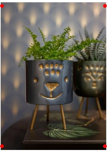 Ayaklı Mavi Hayvan Desenli Mini Saksı 11 cm fiyatları