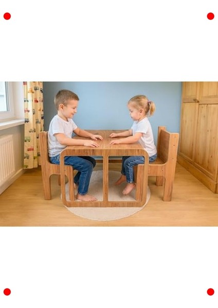 Çekmeceli Çocuk Ahşap Aktivite Masası ve Sandalye Takımı modelleri