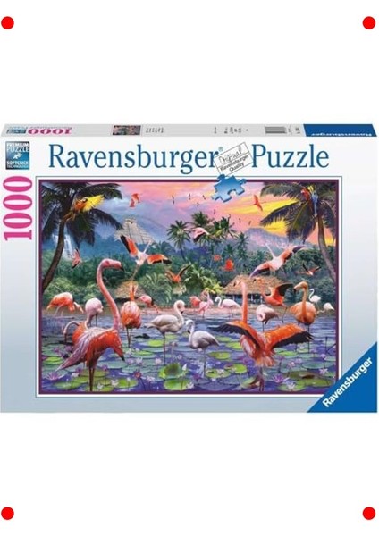 Pembe Flamingolar 1000 Parça Sanatsal Yapboz
