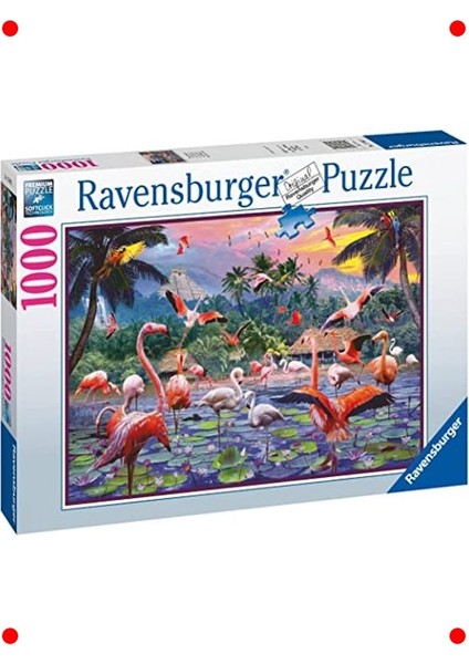 Pembe Flamingolar 1000 Parça Sanatsal Yapboz modelleri