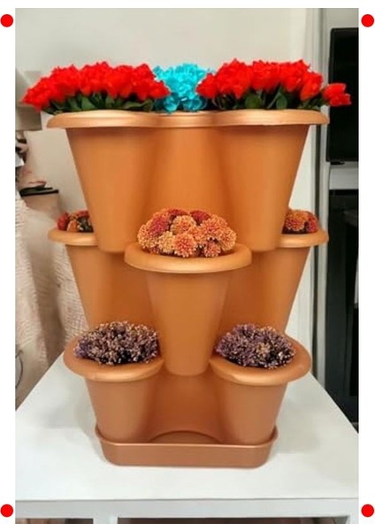 3 Katlı Şanslı Yonca Dekoratif Saksı Seti fiyatları