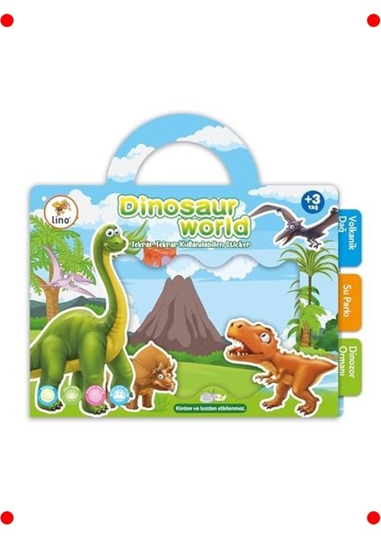 Tekrar Kullanılabilir Dinozor Dünyası Çıkartmaları