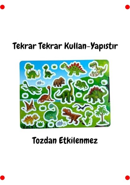 Tekrar Kullanılabilir Dinozor Dünyası Çıkartmaları modelleri