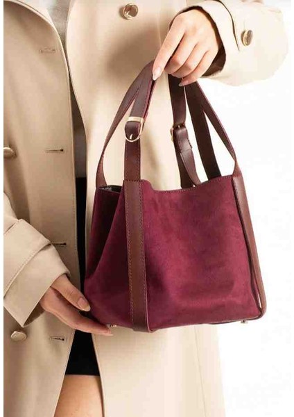 Eflanmoda Süet Yavrulu Kadın El ve Omuz Çantası