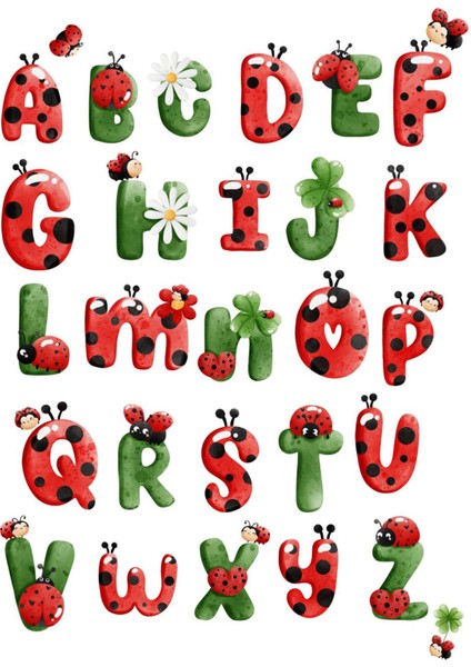 Harfler Telefon Laptop Notebook Tablet Defter Matara Stiker Etiket ST2276