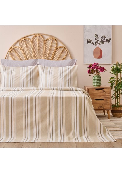 Soft Verano Tek Kişilik Pike Takımı - Krem / Bej