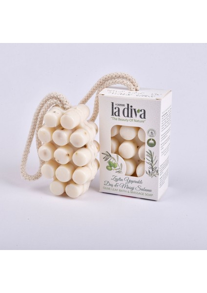 Diva Zeytin Yapraklı Duş ve Masaj Sabunu - Beyaz - 120 gr