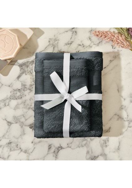 2'li Havlu Seti - Antrasit - 50X80 cm + 30X50 cm fiyatları
