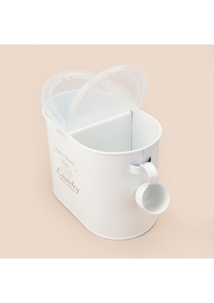 Bath 2 Bölmeli Plastik Kapaklı Metal Deterjan Kutusu - Beyaz - 12 Lt fiyatları