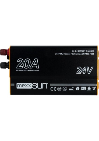 Inges - Mexxsun Ac - Dc Akü Şarj Cihazı 24 Volt 20 Amper Jel - Lityum - Agm - Std