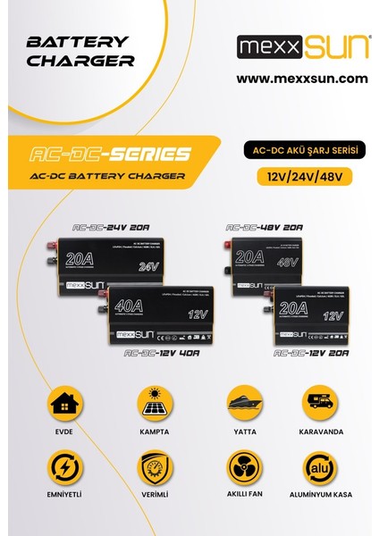 Inges - Mexxsun Ac - Dc Akü Şarj Cihazı 24 Volt 20 Amper Jel - Lityum - Agm - Std fiyatları