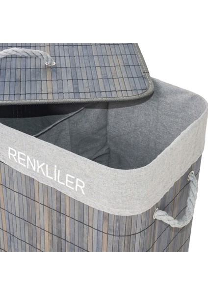 Living 2 Bölmeli Çamaşır Sepeti - Gri - 52X32X60 cm modelleri