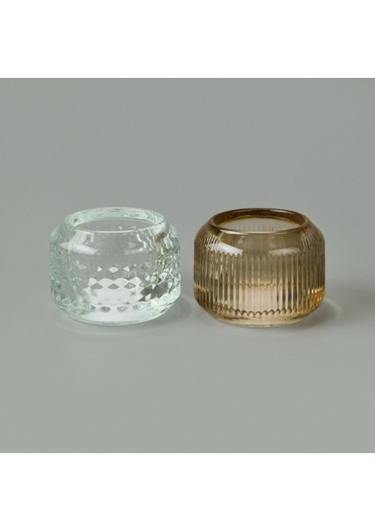 Cam Şamdan - Asorti - 7 cm modelleri