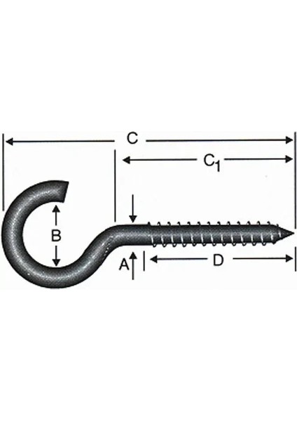 Açık Piton, Kanca, Çengel 20X80 - 144 Adet fiyatları
