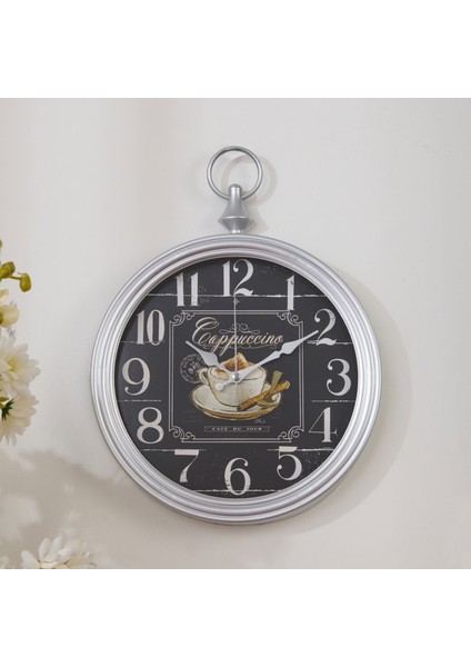 Dekoratif Kadran Duvar Saati - Gri - 30X38 cm