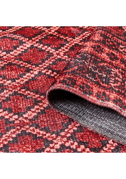 Soft Zarmine Afgan Desenli Halı - Kırmızı - 160X230 cm modelleri