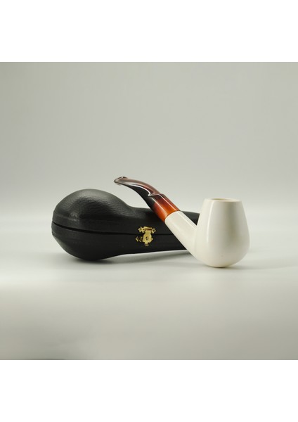 El Yapımı Yumurta Gövde Lületaşı Pipo 15 cm – Serin Içim, Kehribar Tonlu Ağızlık, Filtre Takılabilir fiyatları