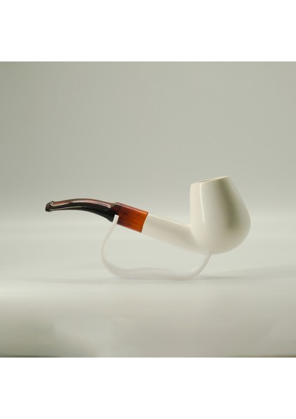 El Yapımı Yumurta Gövde Lületaşı Pipo 15 cm – Serin Içim, Kehribar Tonlu Ağızlık, Filtre Takılabilir modelleri