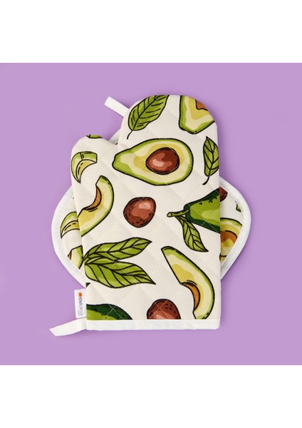 Soft Nemo Fırın Eldiveni ve Tutaç - Ekru / Yeşil - 17X28 cm + 20X20 cm fiyatları