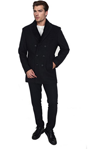 Oksit Piero Erkek Deri Kaban Extra Slim Fit Polarlı Uzun Kol Düz Desen