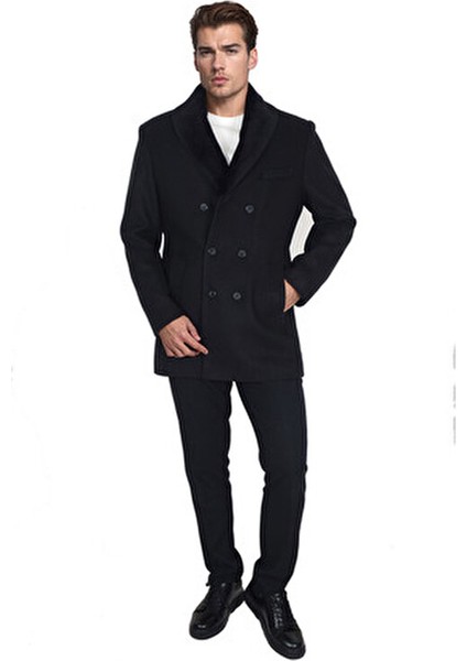 Oksit Piero Erkek Deri Kaban Extra Slim Fit Polarlı Uzun Kol Düz Desen