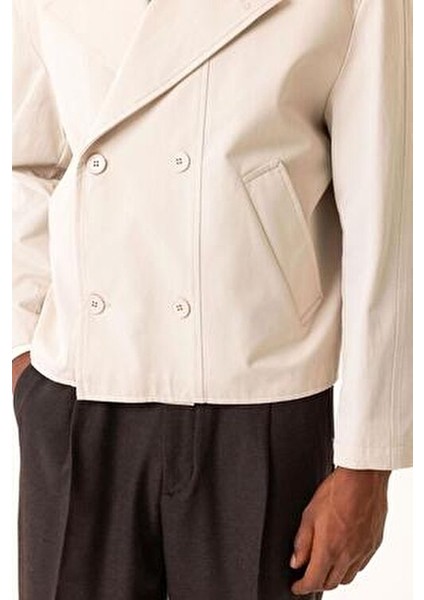 Taş Crop Fit Erkek Trençkot