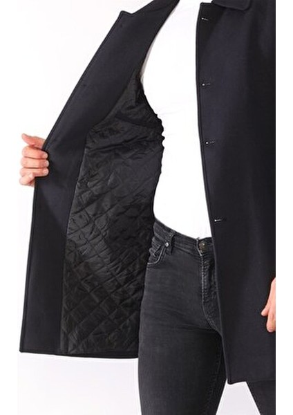 Erkek Palto Midi Uzun Kol Yün ve Polyester Malzeme ile Rahat Kullanım