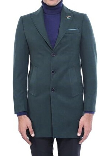 Erkek Kısa Palto Uzun Kol Düğmeli Slim Fit Kaşe Kumaş Modern Tasarım fırsatları
