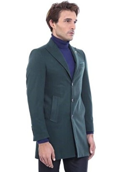 Erkek Kısa Palto Uzun Kol Düğmeli Slim Fit Kaşe Kumaş Modern Tasarım indirimleri