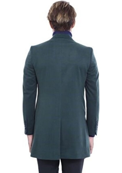 Erkek Kısa Palto Uzun Kol Düğmeli Slim Fit Kaşe Kumaş Modern Tasarım